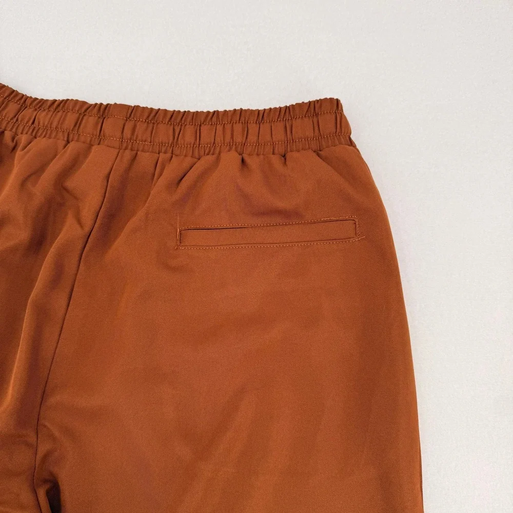 COOFANDY Mens Casual Drawstring Shorts Burnt Orange Elastic Waist Size S NWT